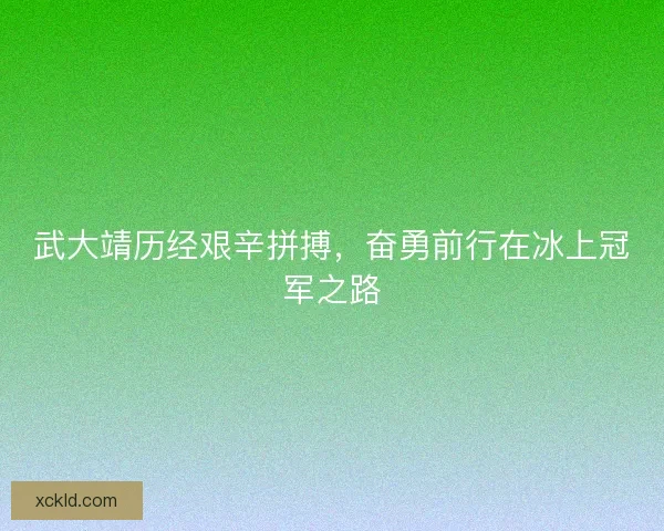 武大靖历经艰辛拼搏，奋勇前行在冰上冠军之路