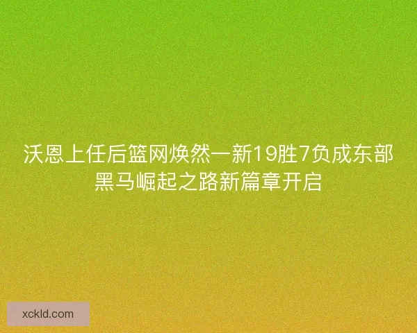 沃恩上任后篮网焕然一新19胜7负成东部黑马崛起之路新篇章开启 沃恩上任后篮网焕然一新19胜7负成东部黑马崛起之路新篇章开启
