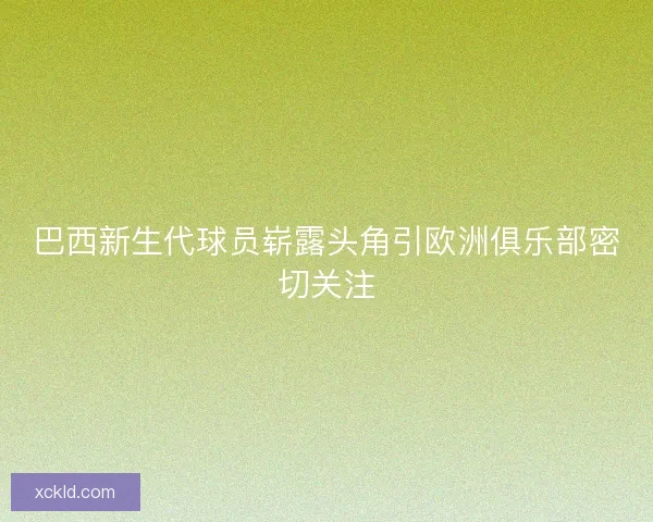 巴西新生代球员崭露头角引欧洲俱乐部密切关注 巴西新生代球员崭露头角引欧洲俱乐部密切关注